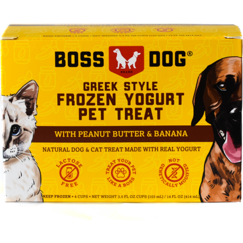 Boss Dog Frozen Yogurt Dog Treats, Peanut Butter & Banana, 3.5-oz, 4-pack image number null