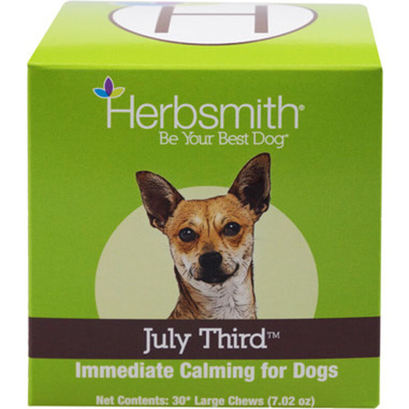 Herbsmith July Third Calming Aid Soft Chews Dog Supplement, Large, 30-count image number null