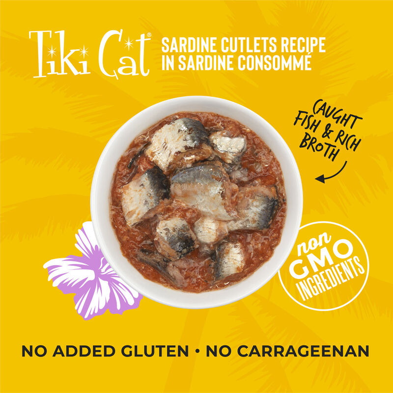 Tiki Cat Grill Canned Cat Food, Sardine Cutlets, 2.8-oz image number null