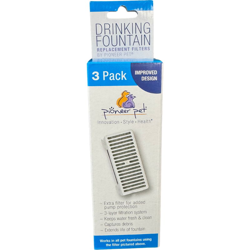 Pioneer Pet Pet Drinking Fountain T-Shape Replacement Filters, 3-pack image number null