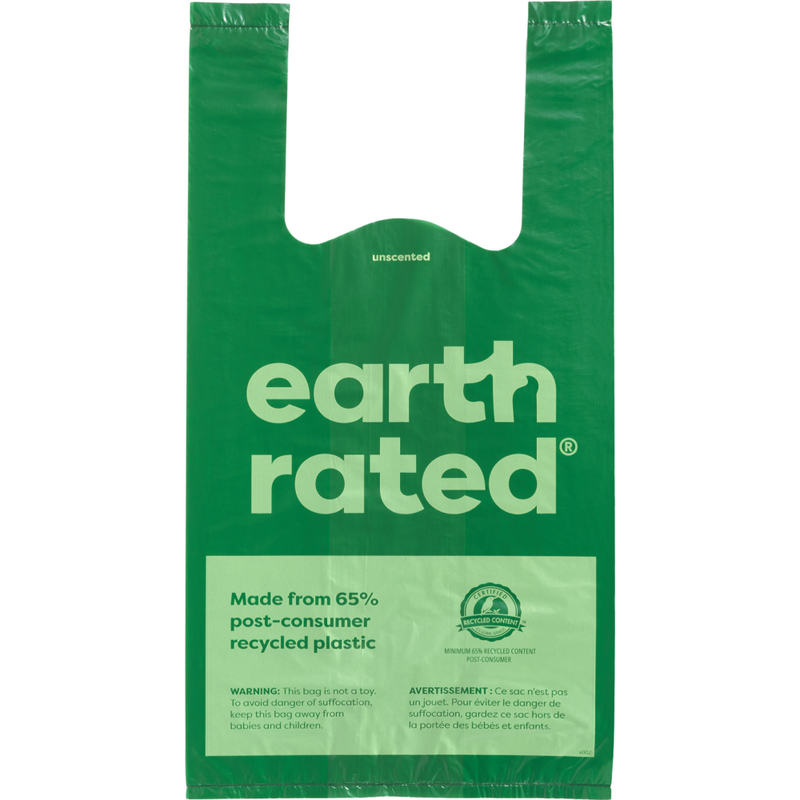 Earth Rated Easy-Tie Dog Poop Bags with Handle, Unscented, 120-count image number null