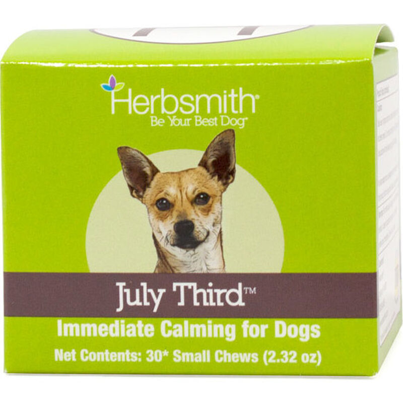 Herbsmith July Third Calming Aid Soft Chews Dog Supplement, Small, 30-count image number null
