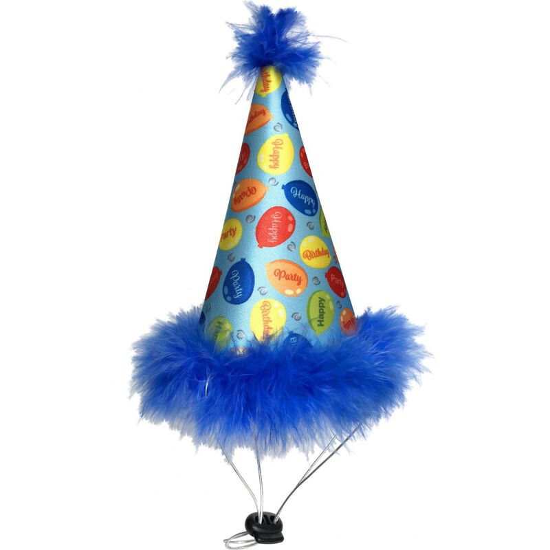 Huxley & Kent Pet Party Hat, Party Time Blue image number null