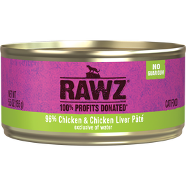Rawz 96% Pate Canned Cat Food, Chicken & Chicken Liver