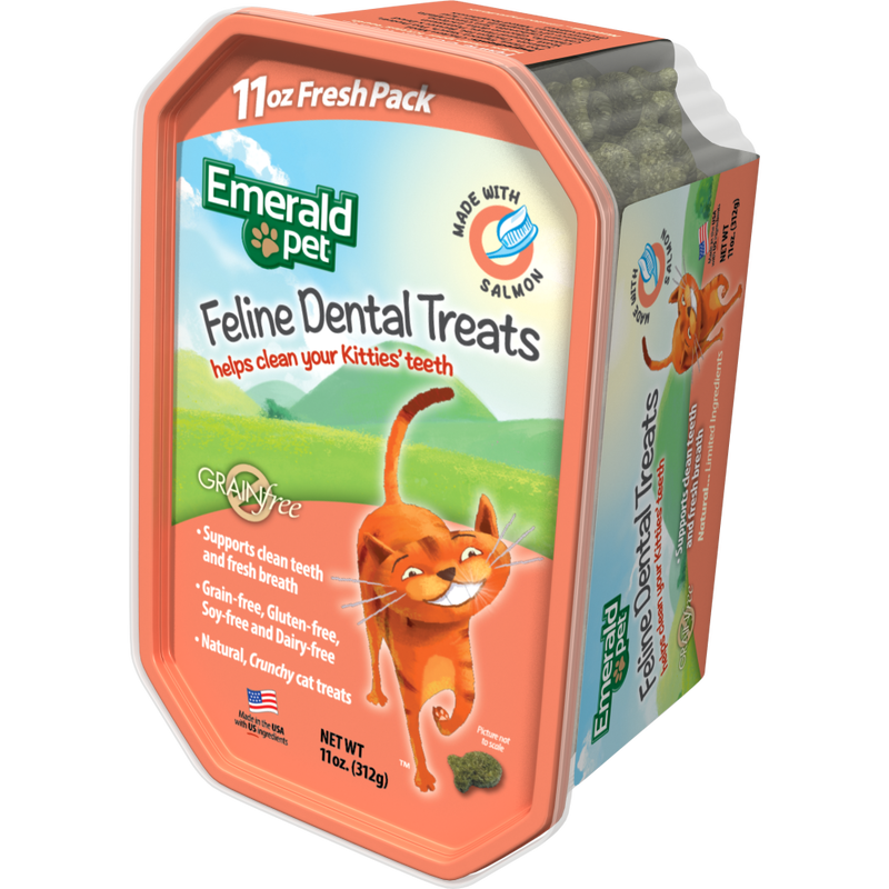 Emerald Pet Dental Cat Treats, Salmon, 11-oz image number null