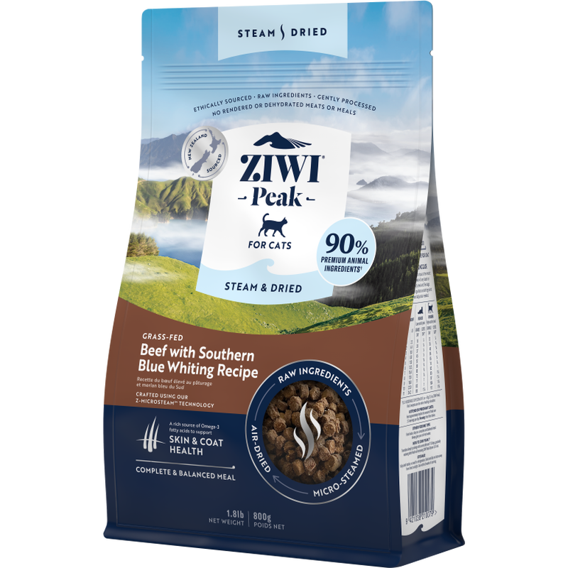 ZIWI Peak Steam & Dried Cat Food, Beef & Blue Whiting image number null