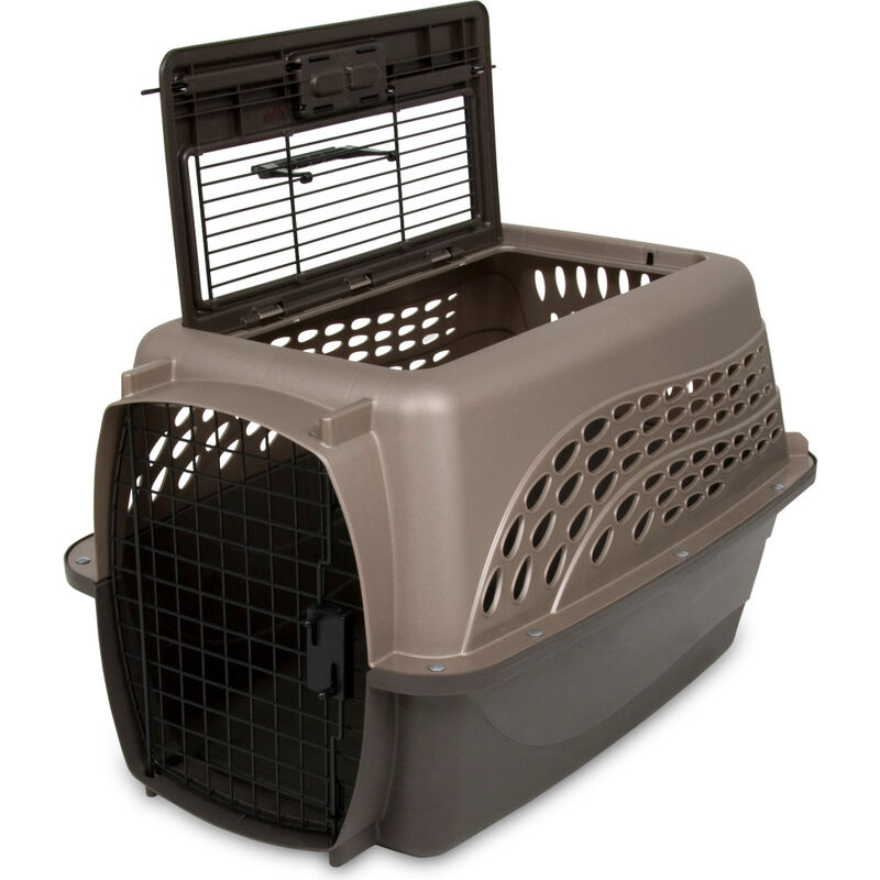 Petmate 2-Door Top Load Pet Kennel, Tan, 24-in image number null