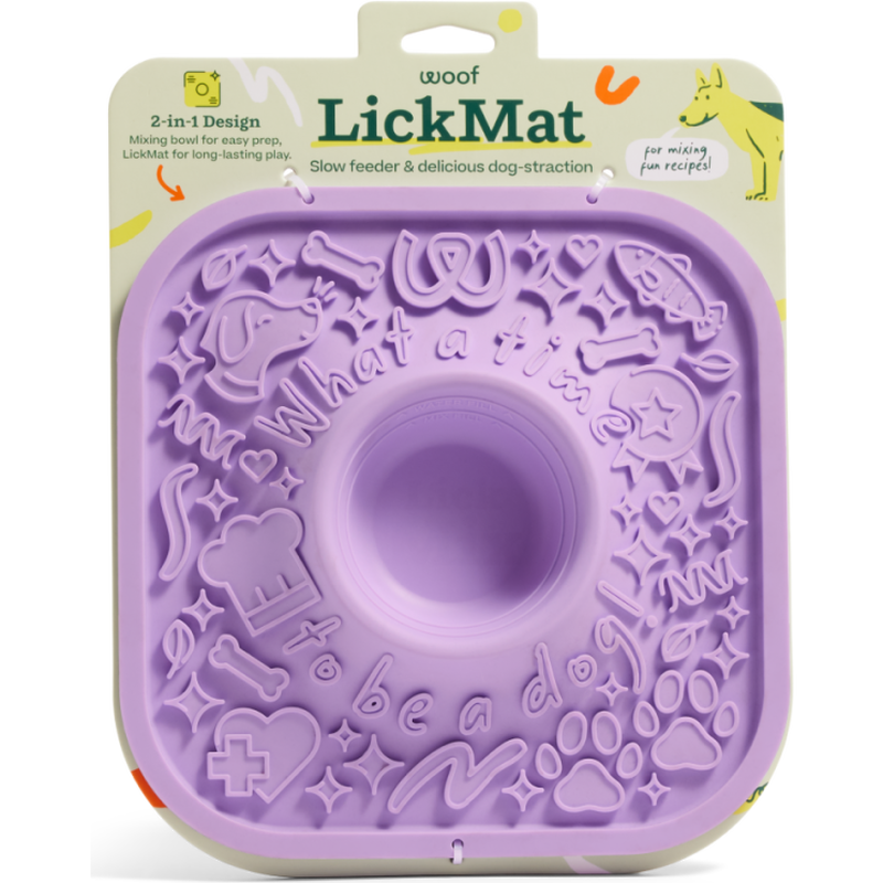 Woof LickMat Slow Feeding Mat, Lavender image number null