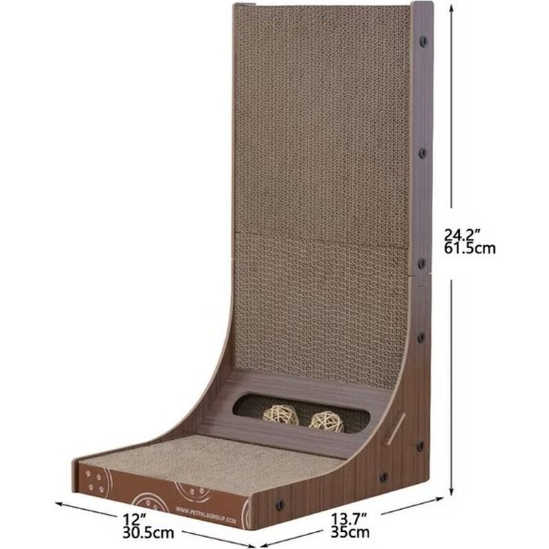 PetPals Cardboard Cat Scratcher, "Poly Angled" image number null