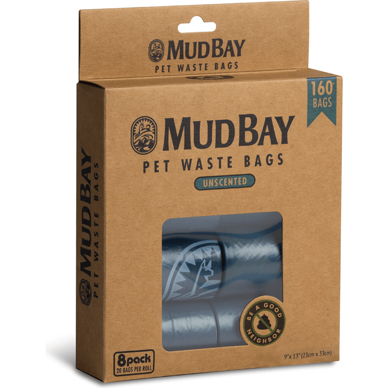 Mud Bay Pet Waste Bags, Unscented, 8 Rolls, 160-count image number null