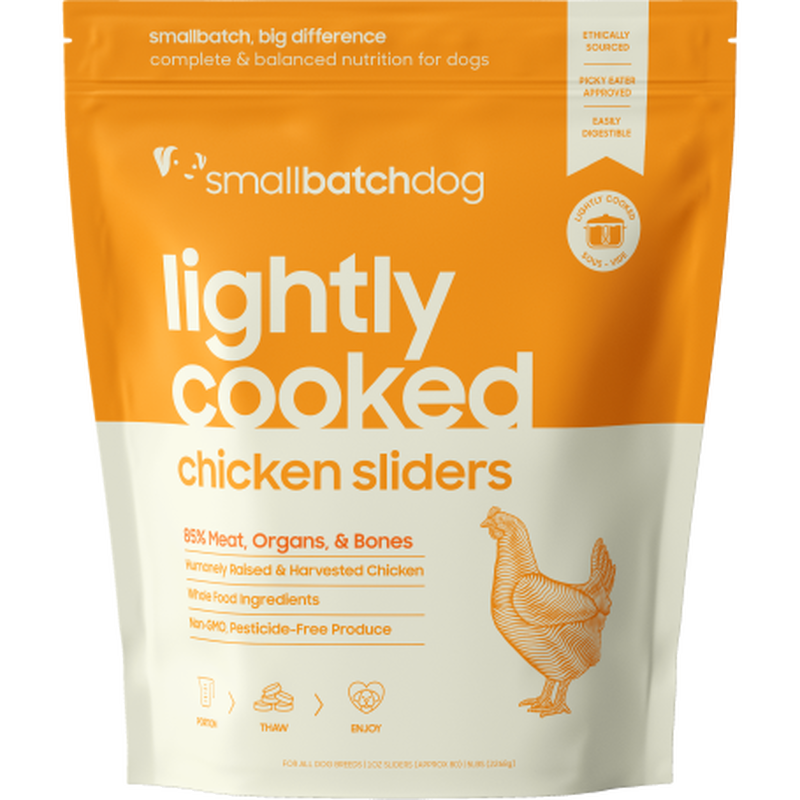 Small Batch Lightly Cooked Frozen Dog Food, Chicken, 5-lb image number null