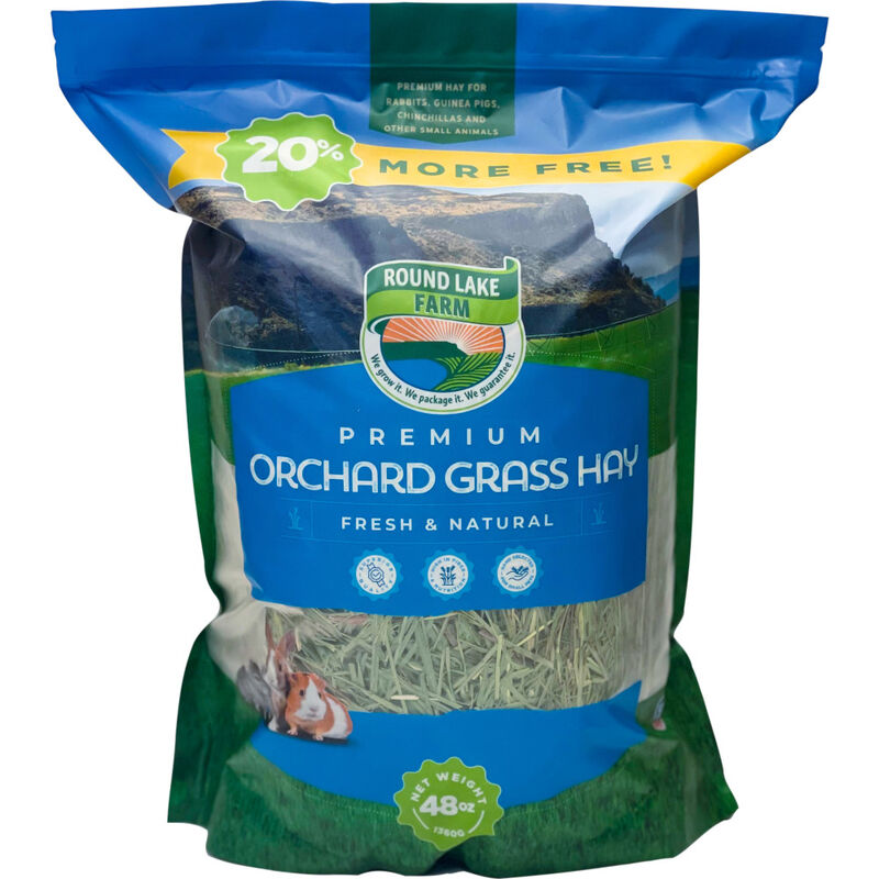 Round Lake Farm Orchard Grass Hay Small Animal Food, 48-oz image number null