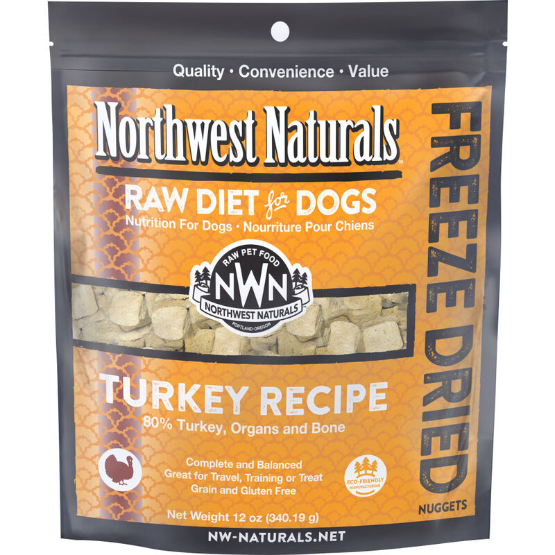 Northwest Naturals Raw Freeze-Dried Dog Food, Nuggets, Turkey, 12-oz image number null