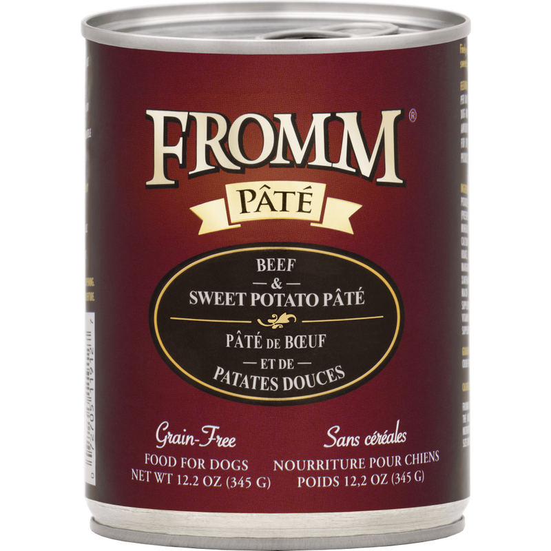 Fromm Pate Canned Dog Food, Beef & Sweet Potato, 12.2-oz image number null