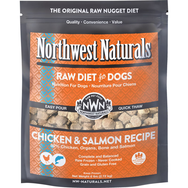 Northwest Naturals Raw Frozen Dog Food, Nuggets, Chicken & Salmon, 6-lb image number null