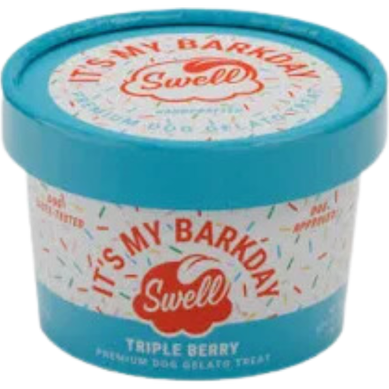 Swell Gelato Frozen Dog Treat, "It's My Barkday" Triple Berry, 4-oz image number null