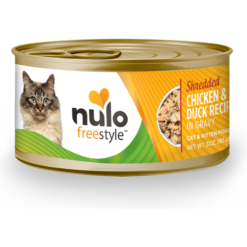 Nulo Freestyle Grain-Free Canned Cat Food, Shredded, Chicken & Duck, 3-oz image number null