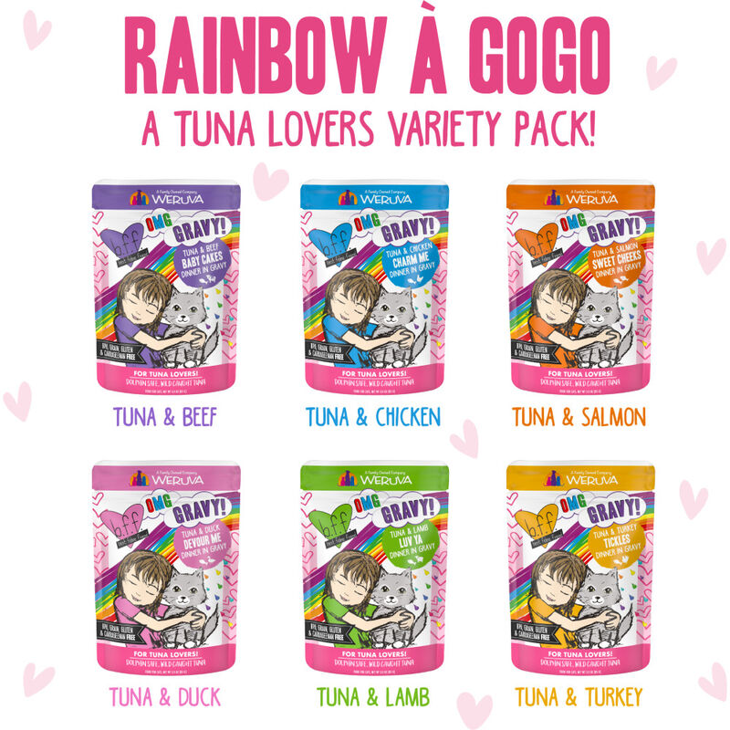 B.F.F. Best Feline Friend OMG Gravy! Wet Cat Food, Variety Pack, Rainbow A Gogo, 3-oz, 12-pack image number null