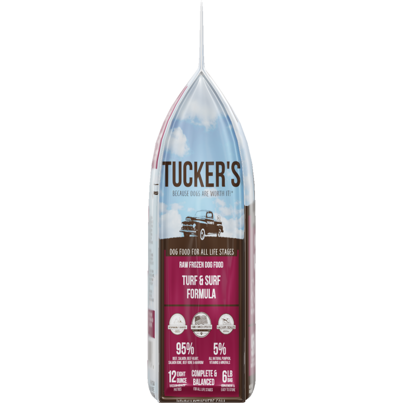 Tucker's Raw Frozen Dog Food, Turf & Surf, 6-lb image number null