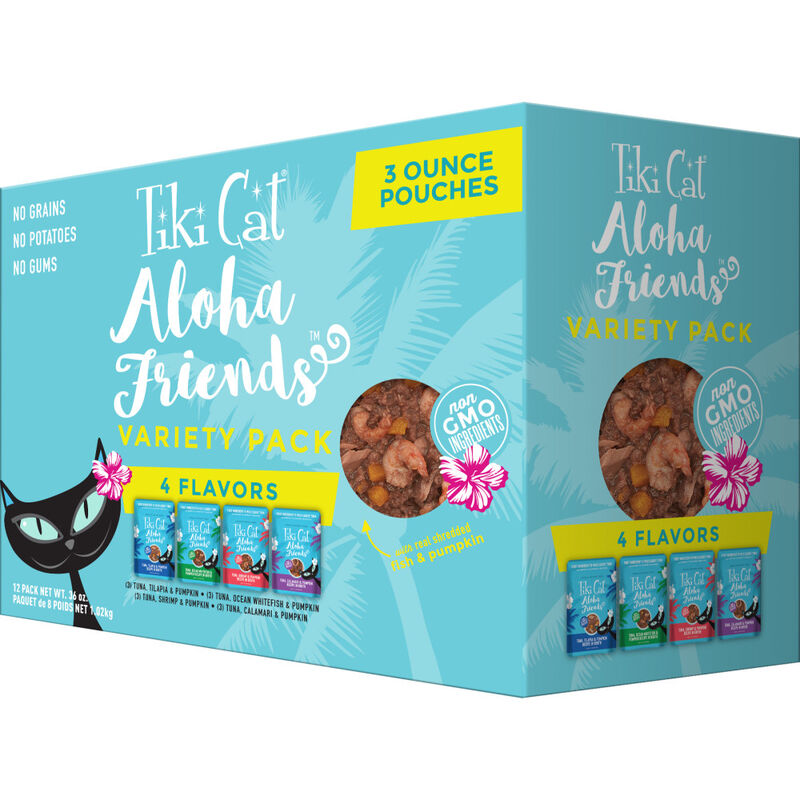 Tiki Cat Aloha Friends Wet Cat Food, Variety Pack, Tuna, 3-oz, 12-pack image number null