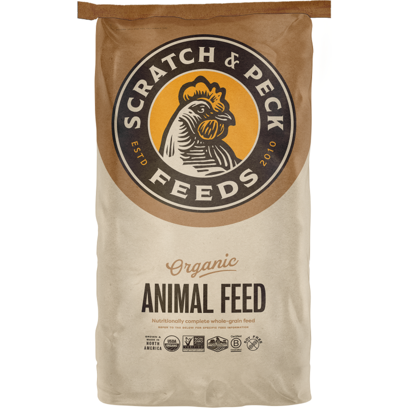 Scratch and Peck Feeds Organic Chicken & Duck Feed, Layer Mash 16% + Corn, 40-lb image number null