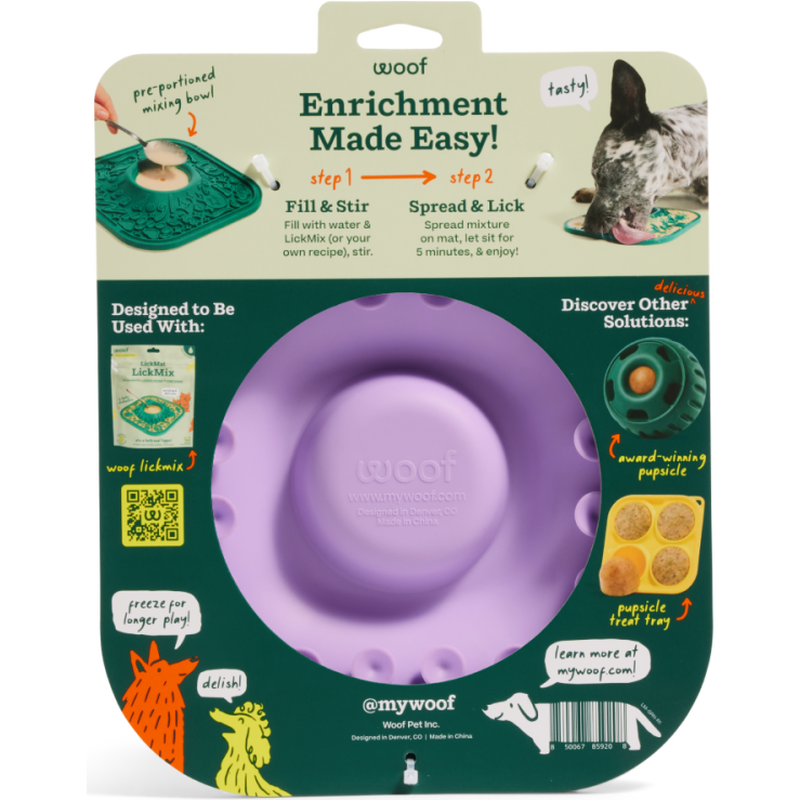 Woof LickMat Slow Feeding Mat, Lavender image number null