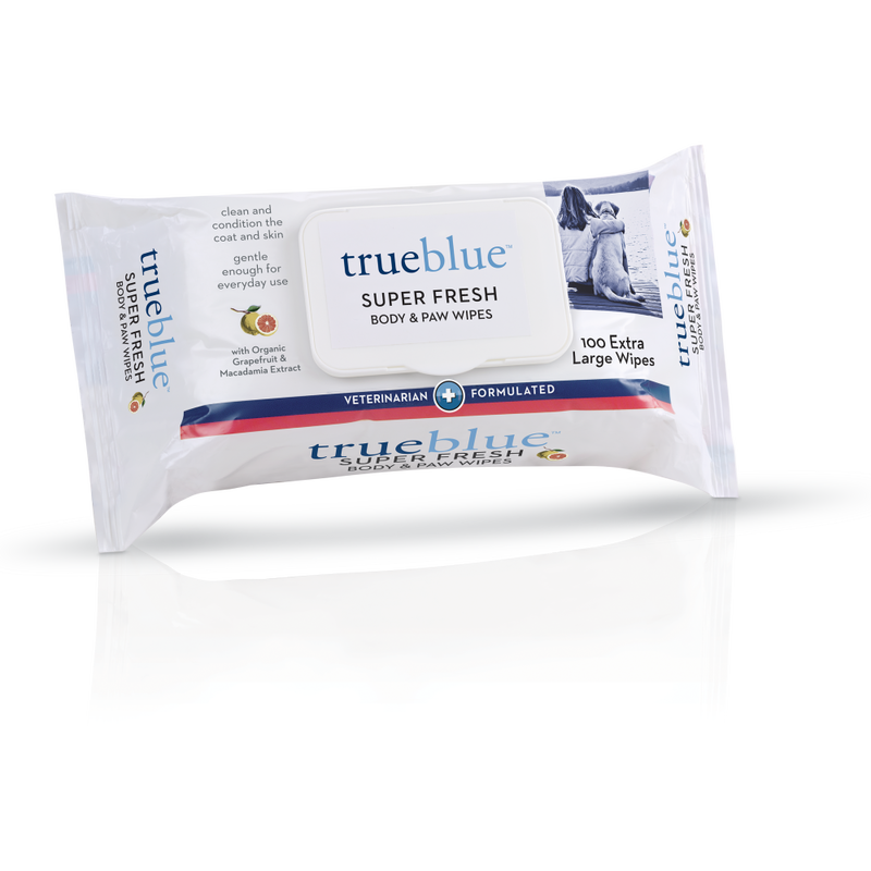 TrueBlue Super Fresh Body & Paw Wipes for Dogs, Grapefruit, 100-count image number null