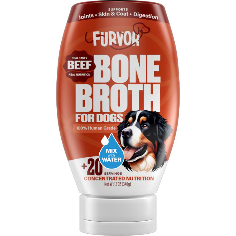 Furvor Bone Broth Dog Food Topper, Beef, 12-oz image number null