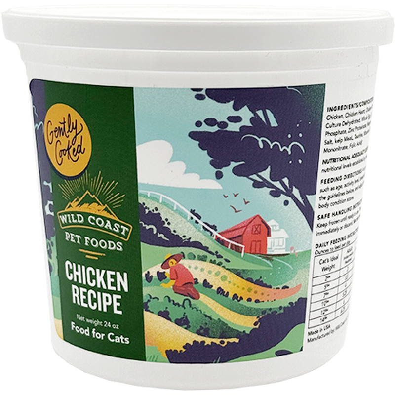 Wild Coast Gently Cooked Frozen Cat Food, Chicken, 24-oz image number null