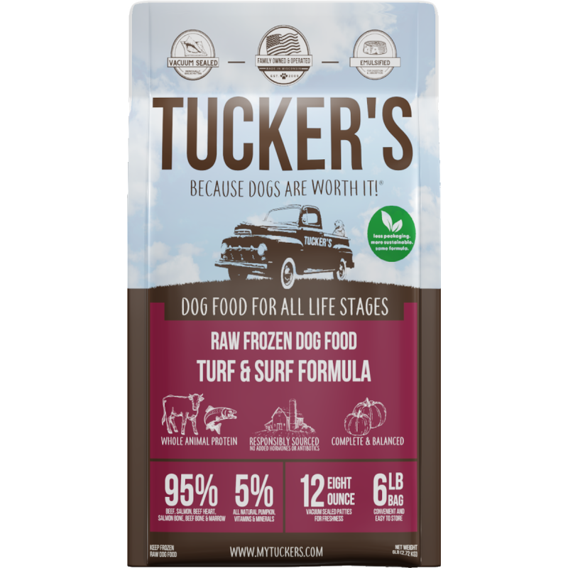Tucker's Raw Frozen Dog Food, Turf & Surf, 6-lb image number null