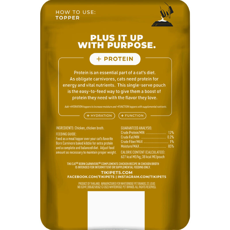 Tiki Cat Born Carnivore Complements Wet Cat Food Topper, Chicken, 2.1-oz image number null