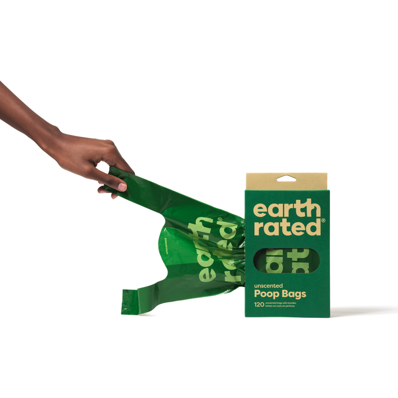 Earth Rated Easy-Tie Dog Poop Bags with Handle, Unscented, 120-count image number null