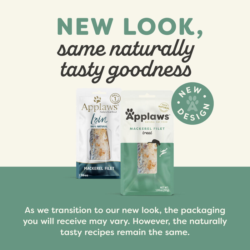 Applaws Natural Loin Cat Treat, Mackerel, 1.06-oz image number null