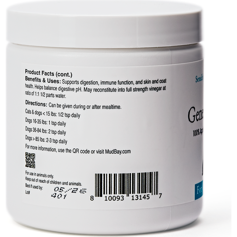 Mud Bay Sensibly Rooted Pet Supplement, General Health, Apple Cider Vinegar, Powder, 80-g image number null
