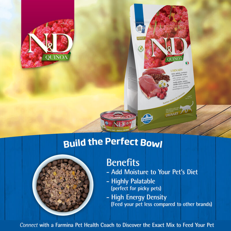 Farmina N&D Quinoa Dry Cat Food, Urinary, Duck image number null