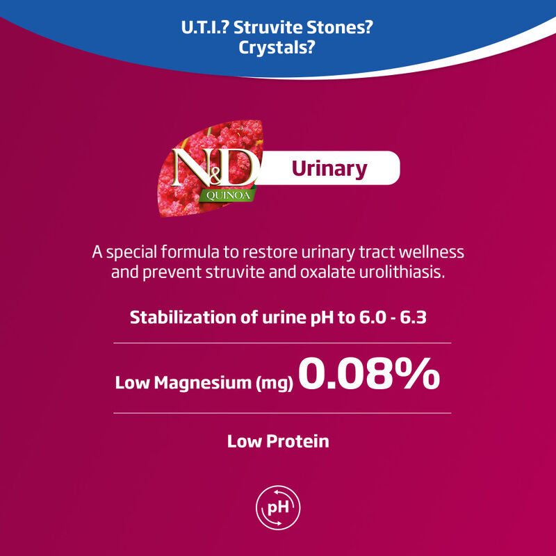 Farmina N&D Quinoa Dry Cat Food, Urinary, Duck image number null