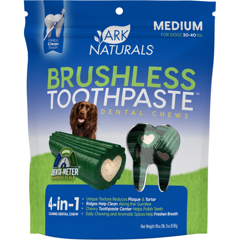 Ark Naturals Brushless Toothpaste Dog Dental Chews, Medium, 18-oz image number null