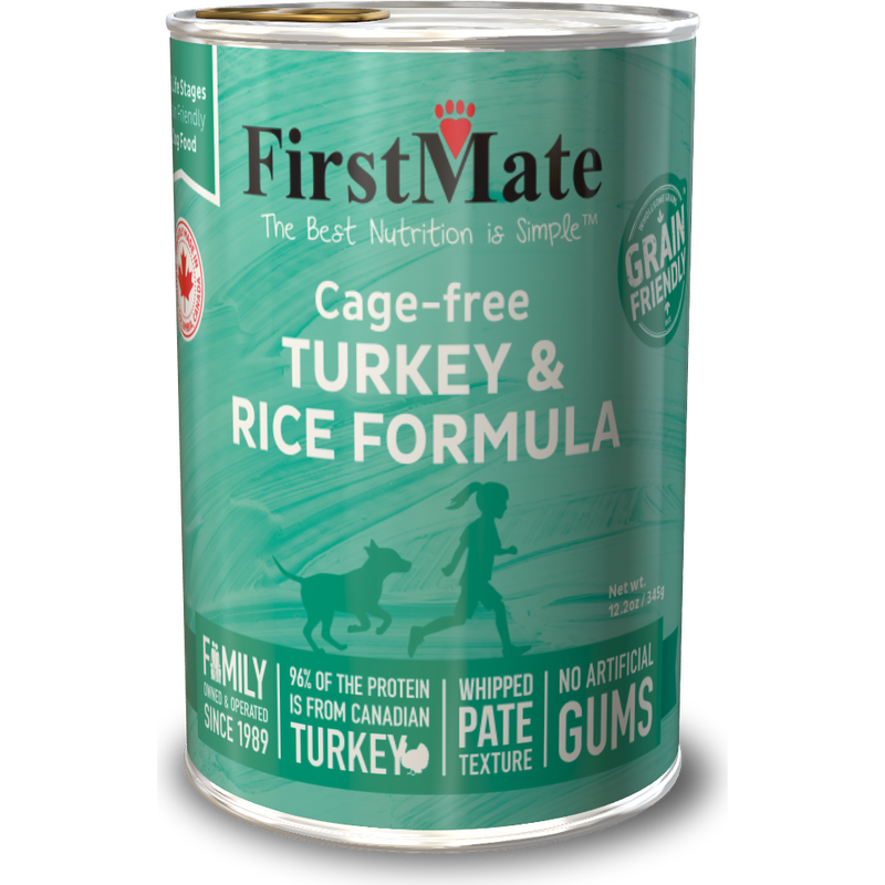 FirstMate Grain Friendly Canned Dog Food, Turkey & Rice, 12.2-oz image number null