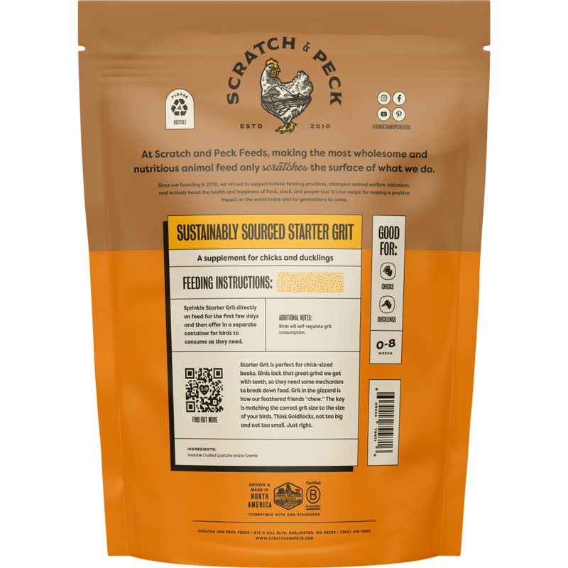 Scratch and Peck Feeds Poultry Supplement, Starter Grit, 7-lb image number null