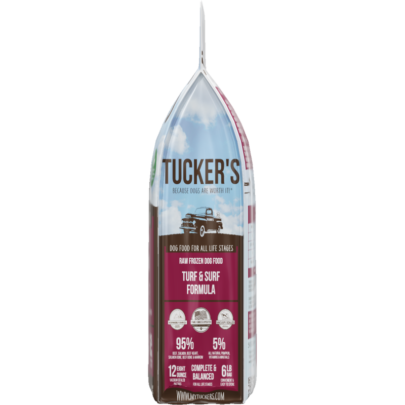 Tucker's Raw Frozen Dog Food, Turf & Surf, 6-lb image number null