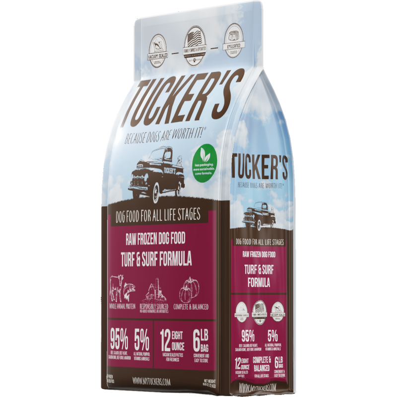 Tucker's Raw Frozen Dog Food, Turf & Surf, 6-lb image number null