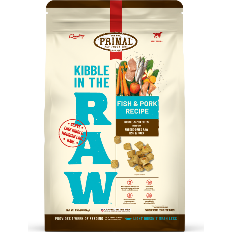 Primal Kibble in the Raw Freeze-Dried Dog Food, Fish & Pork image number null