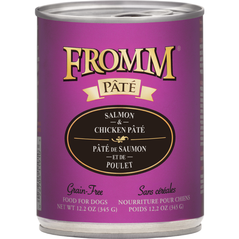Fromm Pate Canned Dog Food, Salmon & Chicken, 12.2-oz image number null