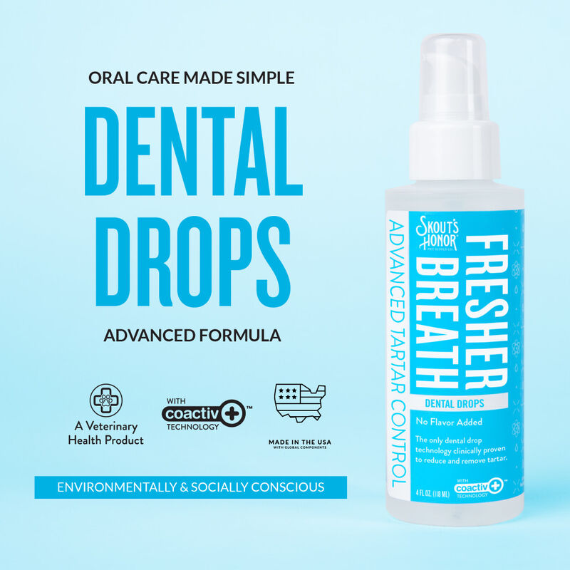 Skout's Honor Oral Care Dental Drops for Pets, Advanced Formula, 4-oz image number null