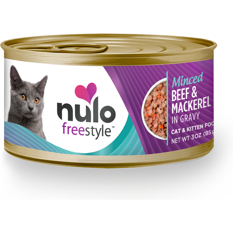 Nulo Freestyle Grain-Free Canned Cat Food, Minced, Beef & Mackerel, 3-oz image number null