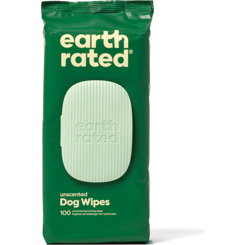 Earth Rated Compostable Pet Grooming Wipes, Unscented, 100-count image number null
