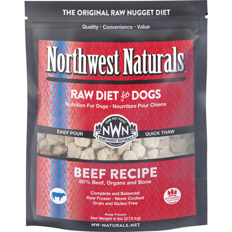 Northwest Naturals Raw Frozen Dog Food, Nuggets, Beef, 6-lb image number null