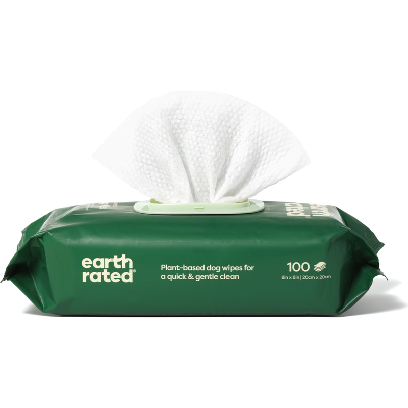 Earth Rated Compostable Pet Grooming Wipes, Unscented, 100-count image number null