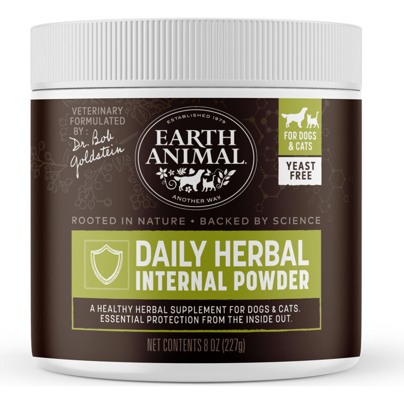 Earth Animal Nature's Protection Flea & Tick Herbal Yeast-Free Daily Internal Powder Dog & Cat Supplement, 8-oz image number null