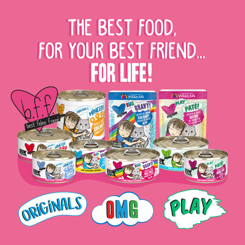 B.F.F. Best Feline Friend Originals Minced! Canned Cat Food, Tuna & Chicken 4Eva image number null